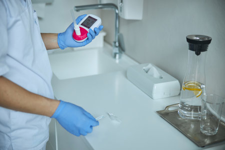 Physician getting ready to measure the lung volume