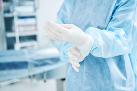 Close up of the surgeon preparing for the operationの写真素材