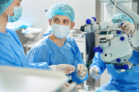 Portrait of surgeon on surgery in the hospitalの写真素材