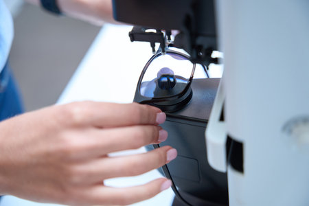 Process installing lenses of frame in the optician clinic