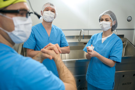 Preparation of medical staff for a surgical operation