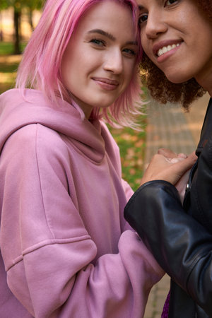 Happy lesbian couple enjoying one another company