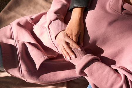 Romantic couple resting outdoors on sunny dayの写真素材