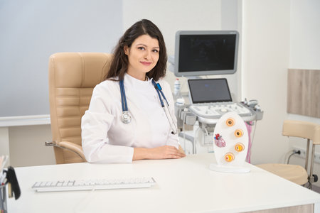 Woman doctor waiting for patient in the hospital