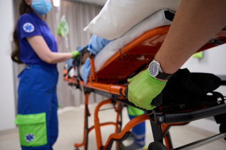 Ambulance staff took the patient to the hospital
