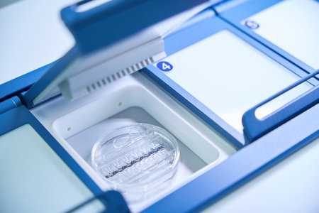 Cryopreservation unit holds a secured sample in a temperature-controlled compartmentの写真素材