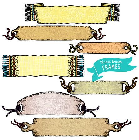 Set of hand drawn frame. Vector.のイラスト素材