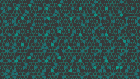 Blue hexagonal on dark background. Abstract hexagon blue pattern, Dark gray background. Vector...