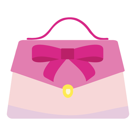 Hand stylish glamour bags. Pink colored womans bags, for lady. Colorful female modern bag icon. Vector illustrationのイラスト素材
