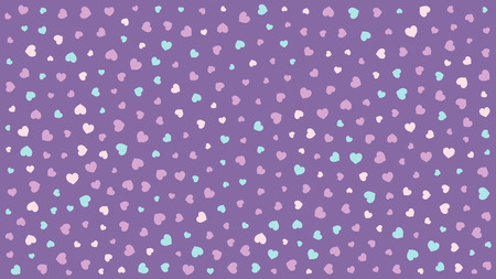 Cute hearts. Background with small hearts. Pattern with small pink blue hearts on purple background....