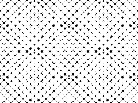 Abstract dots seamless pattern. Black white polka dots texture. Pop Art circle comic pattern. Abstract geometric ornament vector pattern. Design elements for fabricのイラスト素材