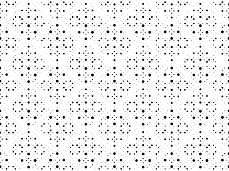 Abstract dots seamless pattern. Black white polka dots texture. Circle pattern. Abstract geometric ornament vector background. Template for presentation, business cards, Design elements for fabricのイラスト素材