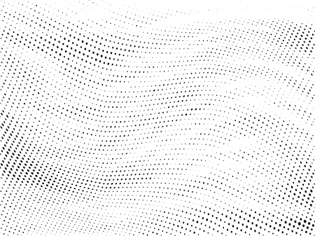 Abstract Halftone gradient dots background. Black white grunge texture. Pop Art circle comic pattern. Polka dots wave ornament vector pattern. Template for presentation flyer, business cards, stickersのイラスト素材