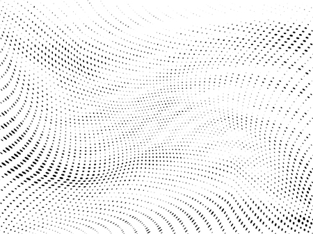 Abstract Halftone gradient dots background. Black white grunge texture. Pop Art circle comic pattern. Polka dots wave ornament vector pattern. Template for presentation flyer, business cards, stickersのイラスト素材