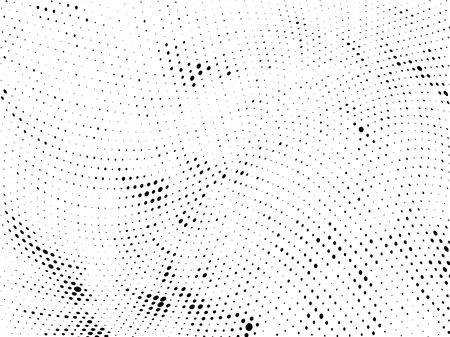 Halftone gradient pattern. Abstract halftone dots background. Monochrome dots pattern. Grunge wave texture. Pop Art Comic small dots. Radial twisted dots. Design for presentation, report, flyer, coverのイラスト素材