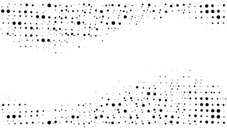 Halftone gradient pattern. Abstract halftone dots background. Monochrome dots pattern. Pop Art, Comic small dots. Wavy twisted strip. Banner with space. Design for presentation, report, flyer, cardのイラスト素材