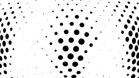 Halftone gradient pattern. Abstract halftone dots background. Monochrome dots pattern. Vector halftone texture. Radial twisted circle. Grunge texture. Pop Art, Comic small dots. Wave dots, 3D sphereのイラスト素材