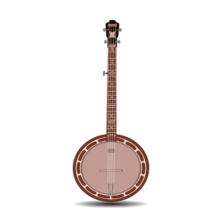Vector flat illustration of banjo, musical instrumentのイラスト素材