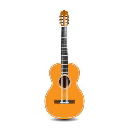 Vector illustration of classic guitar in flat styleのイラスト素材