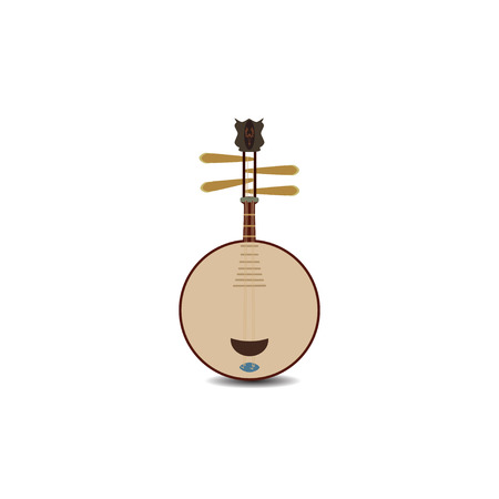 Vector yueqin icon, Chinese string plucked musical instrument.のイラスト素材