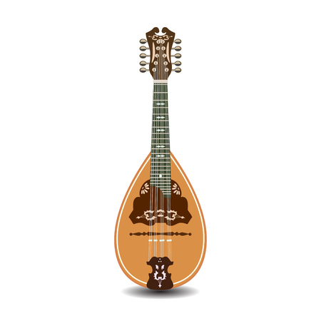 Vector illustration of mandolin isolated on white background.のイラスト素材