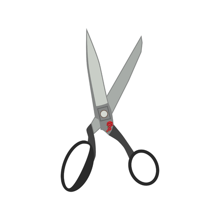 Vector illustration of office scissors isolated on white background. Scissors icon in flat style.のイラスト素材