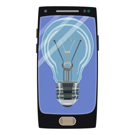Vector smart phone idea icon in flat styleのイラスト素材