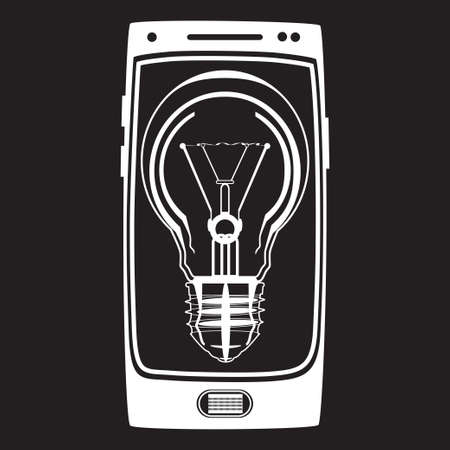 Vector smart phone idea icon in flat styleのイラスト素材