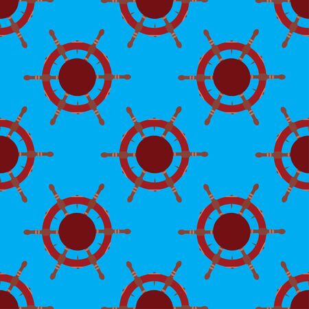 Seamless pattern with steering wheel, Columbus Day design.のイラスト素材