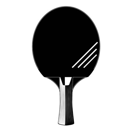 Table tennis racket silhouette, vector illustrationのイラスト素材