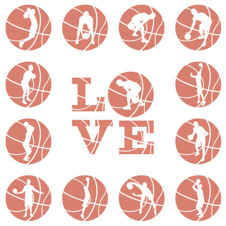 Love basketball print design templateのイラスト素材