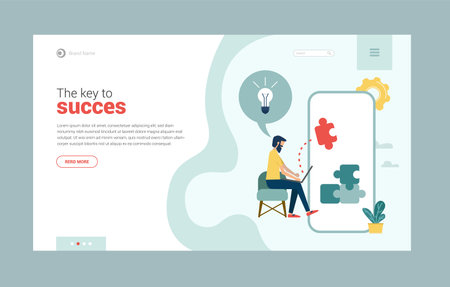 Vector web site design template. Concept of solving business problems.のイラスト素材