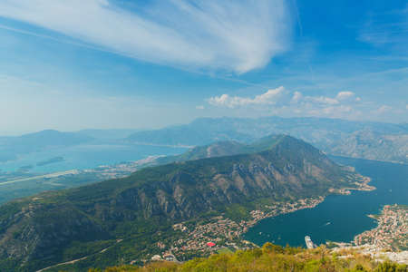 Top view of Kotor bay, Montenegro