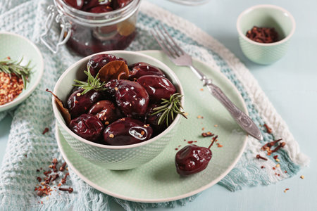 Preserving pickled plums and seasoningsの写真素材