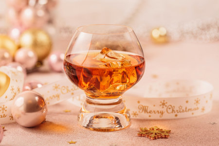New Year, Christmas and winter holidays whiskey mood concept