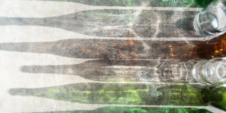 Recyclable glass waste. Social responsibility, ecology care conceptの写真素材