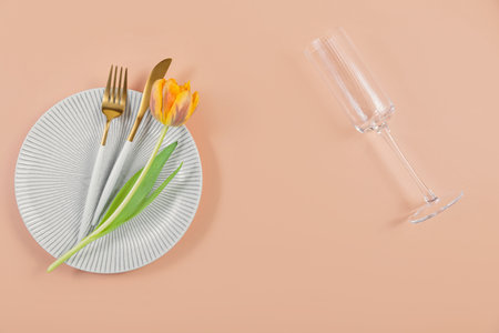 Mothers Day Table Setting with Tulips