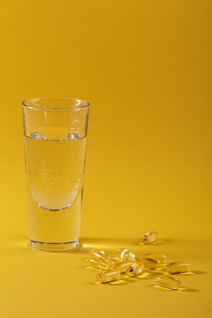 Oil filled capsules of food supplementsの写真素材