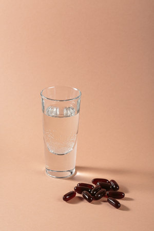Oil filled capsules of food supplementsの写真素材