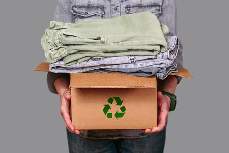 Secondhand Clothing Donation Boxの写真素材