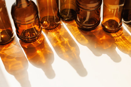 Abstract Light Patterns from Glass Bottles..の写真素材