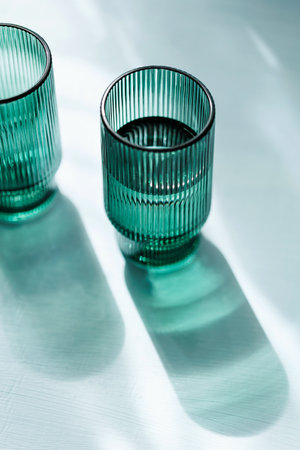 Elegant Glassware Duo in Natural Lightの写真素材