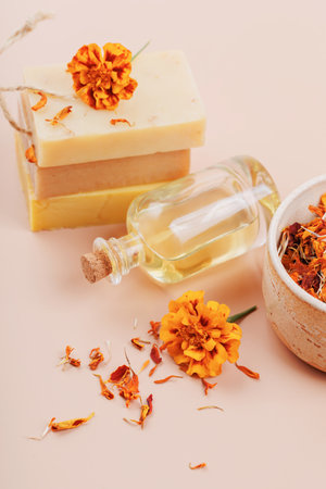 Natural Soap and Herbal Oil for Body and Skinの写真素材