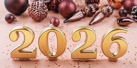 Festive Pink Background with Glitter and Decorations