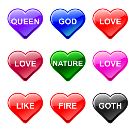  love heart button icons, genreのイラスト素材
