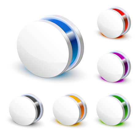 3d white round business iconのイラスト素材