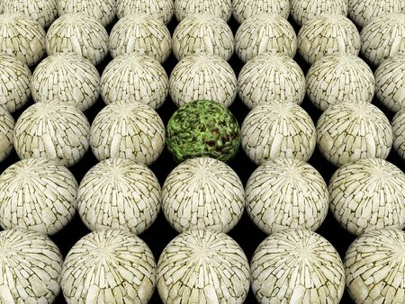 Abstract sphere background / green nature pointの写真素材