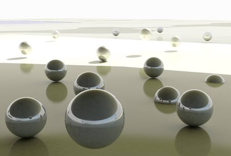 Abstract balls background / fly freeの写真素材