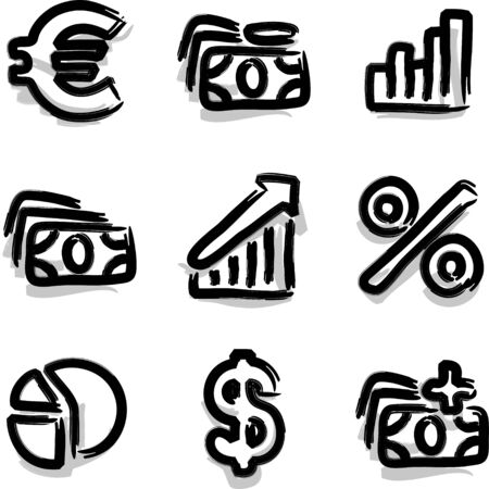 Web icons marker contour economyのイラスト素材