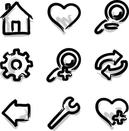 Web icons marker contour toolsのイラスト素材
